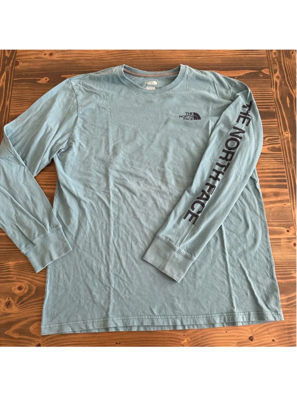 The North Face Long Sleeve Tee Mens XL Teal Logo Graphic Shirt